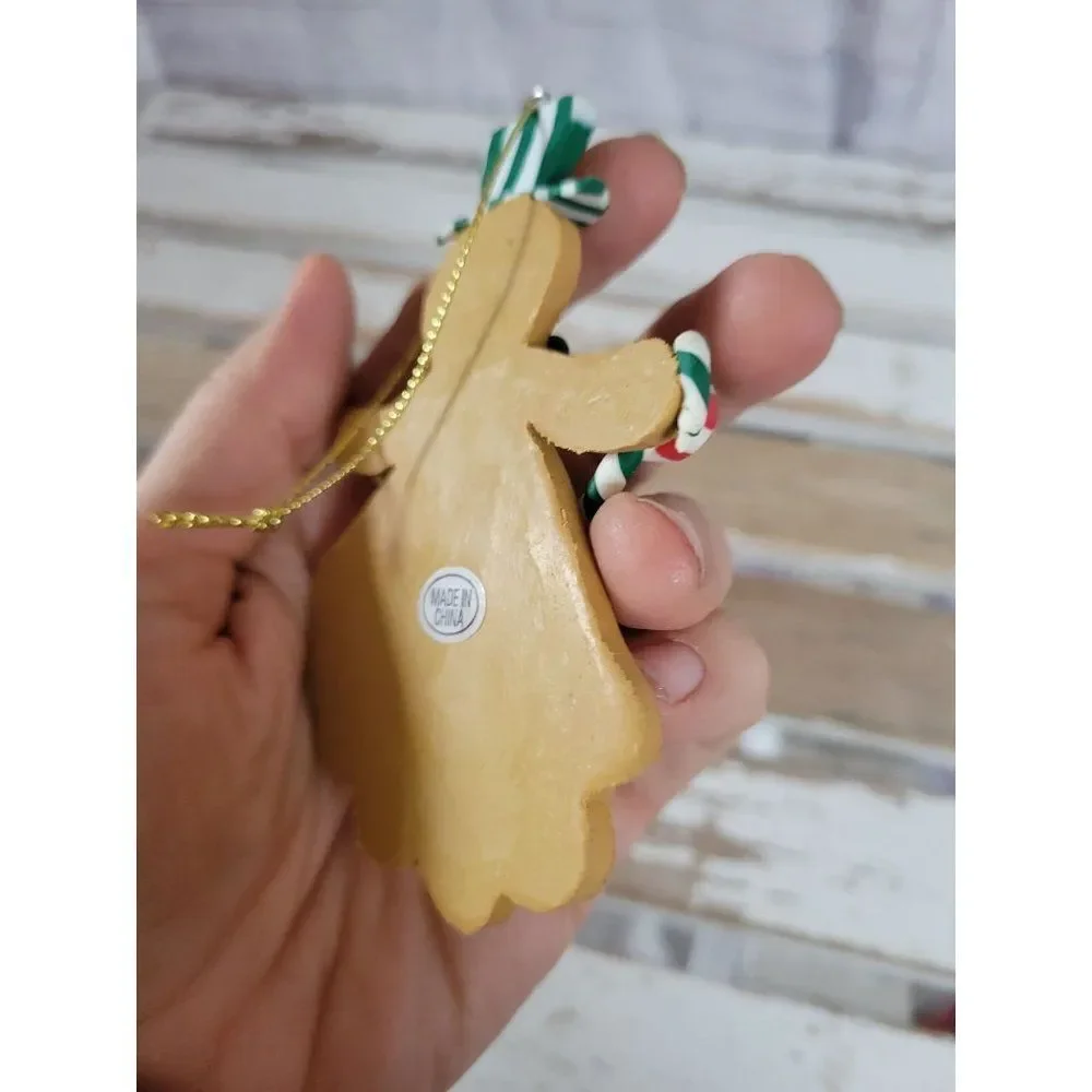 Green gingerbread vintage ornament peppermint Xmas holiday‎ tree candy cane